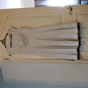 Rockabilly style B&W polka dot dress